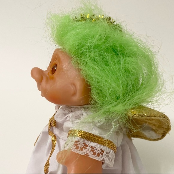 Vintage Dam Troll Angel Green Hair Doll - Picture 5 of 16